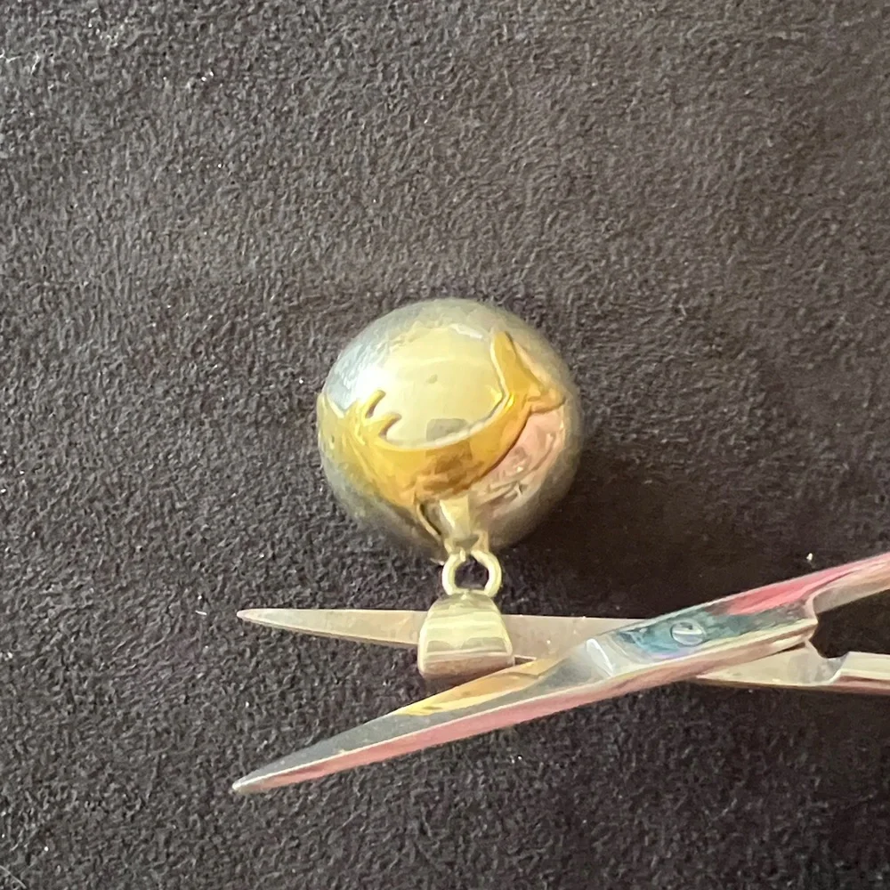 Vintage Sterling Silver & Brass large harmony ball pendant